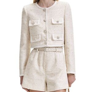 Self-Portrait Cream Boucle Jacket